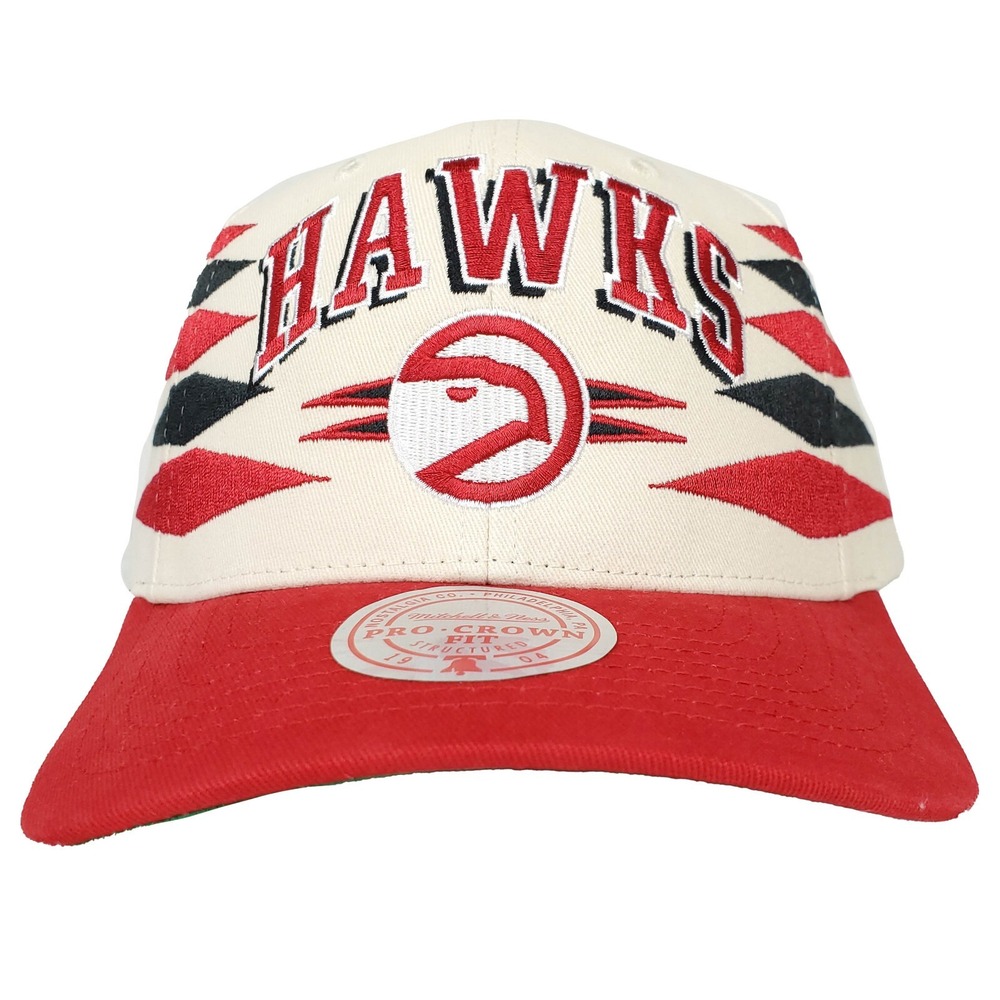 Atlanta Hawks Mitchell & Ness NBA Pro Fit Snapback Hat Cap Diamonds Art NWT‎